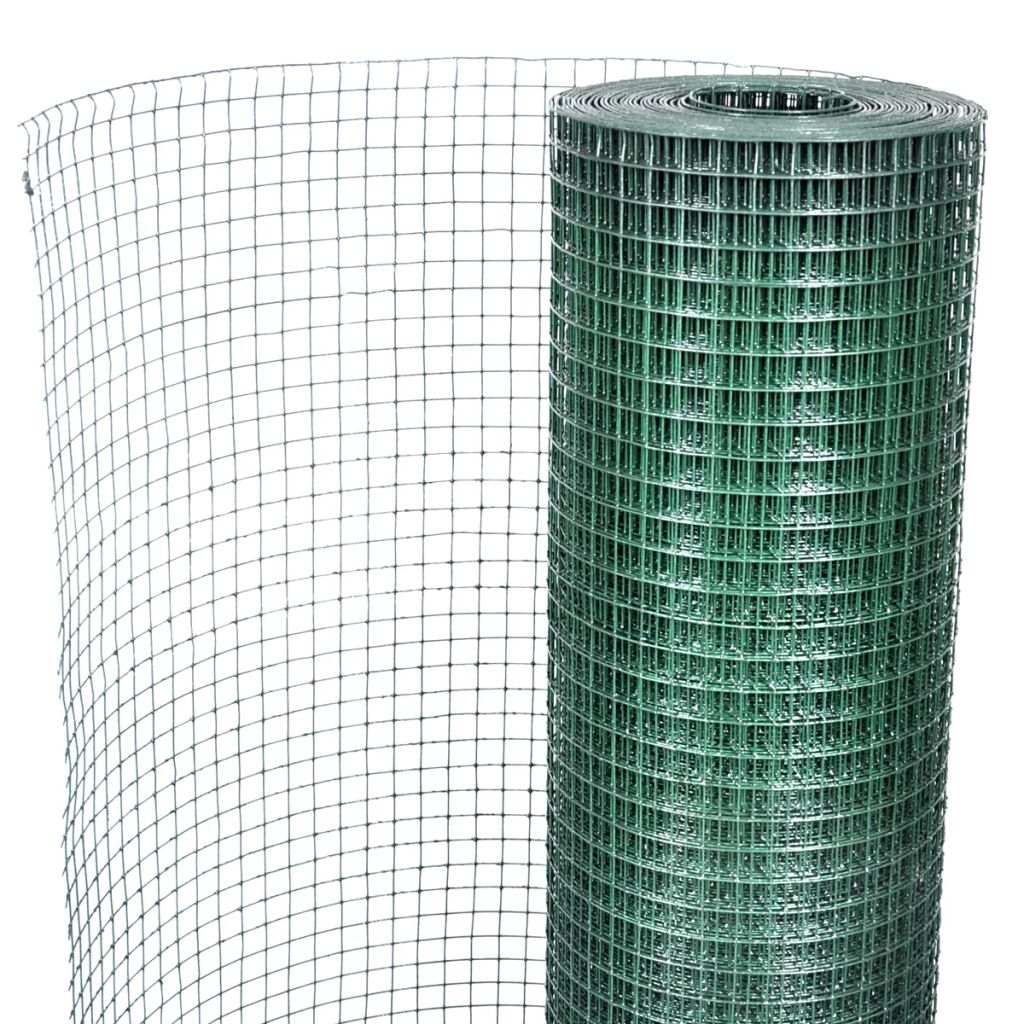Chicken Wire Fence Galvanised with PVC Coating 25x1 m Green- Fence Panels - HomeShopIreland - Home Shop Ireland - Fence Panels - Chicken Wire Fence Galvanised with PVC Coating 25x1 m Green