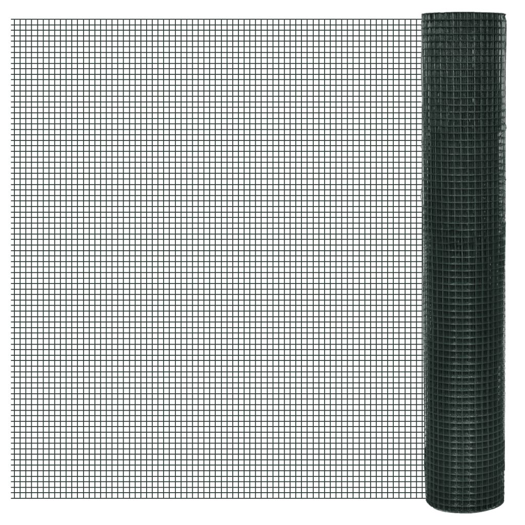 Chicken Wire Fence Galvanised with PVC Coating 25x1 m Green- Fence Panels - HomeShopIreland - Home Shop Ireland - Fence Panels - Chicken Wire Fence Galvanised with PVC Coating 25x1 m Green