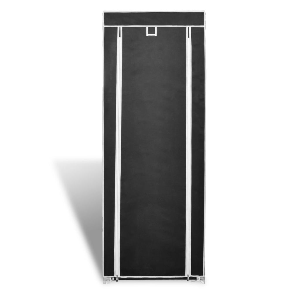 Fabric Shoe Cabinet with Cover 162 x 57 x 29 cm Black- Shoe Racks & Organisers - HomeShopIreland - Home Shop Ireland - Shoe Racks & Organisers - Fabric Shoe Cabinet with Cover 162 x 57 x 29 cm Black