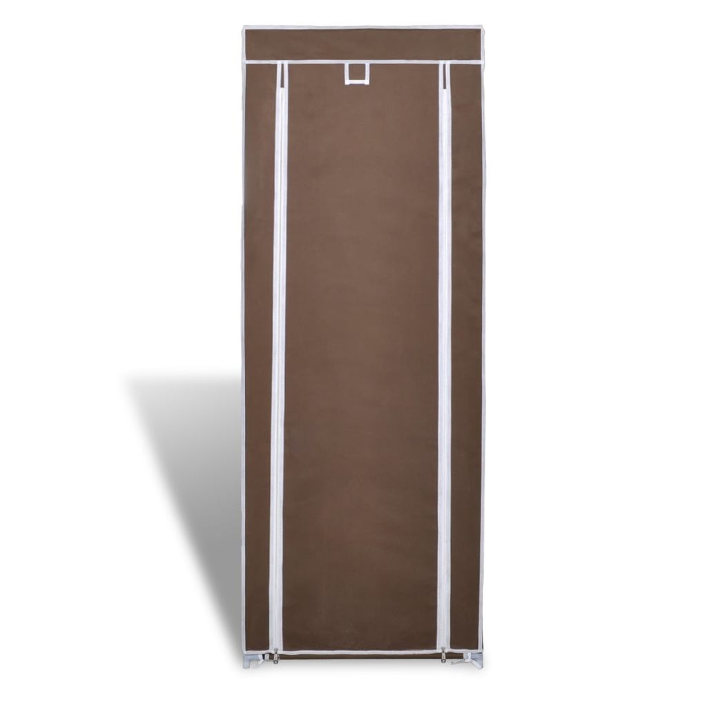 Fabric Shoe Cabinet with Cover 162 x 57 x 29 cm Brown- Shoe Racks & Organisers - HomeShopIreland - Home Shop Ireland - Shoe Racks & Organisers - Fabric Shoe Cabinet with Cover 162 x 57 x 29 cm Brown