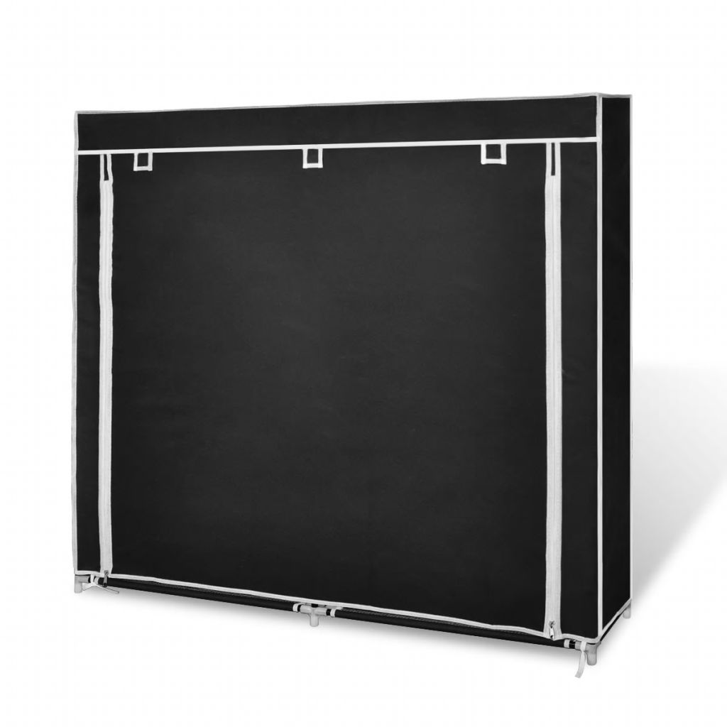 Fabric Shoe Cabinet with Cover 115 x 28 x 110 cm Black- Shoe Racks & Organisers - HomeShopIreland - Home Shop Ireland - Shoe Racks & Organisers - Fabric Shoe Cabinet with Cover 115 x 28 x 110 cm Black