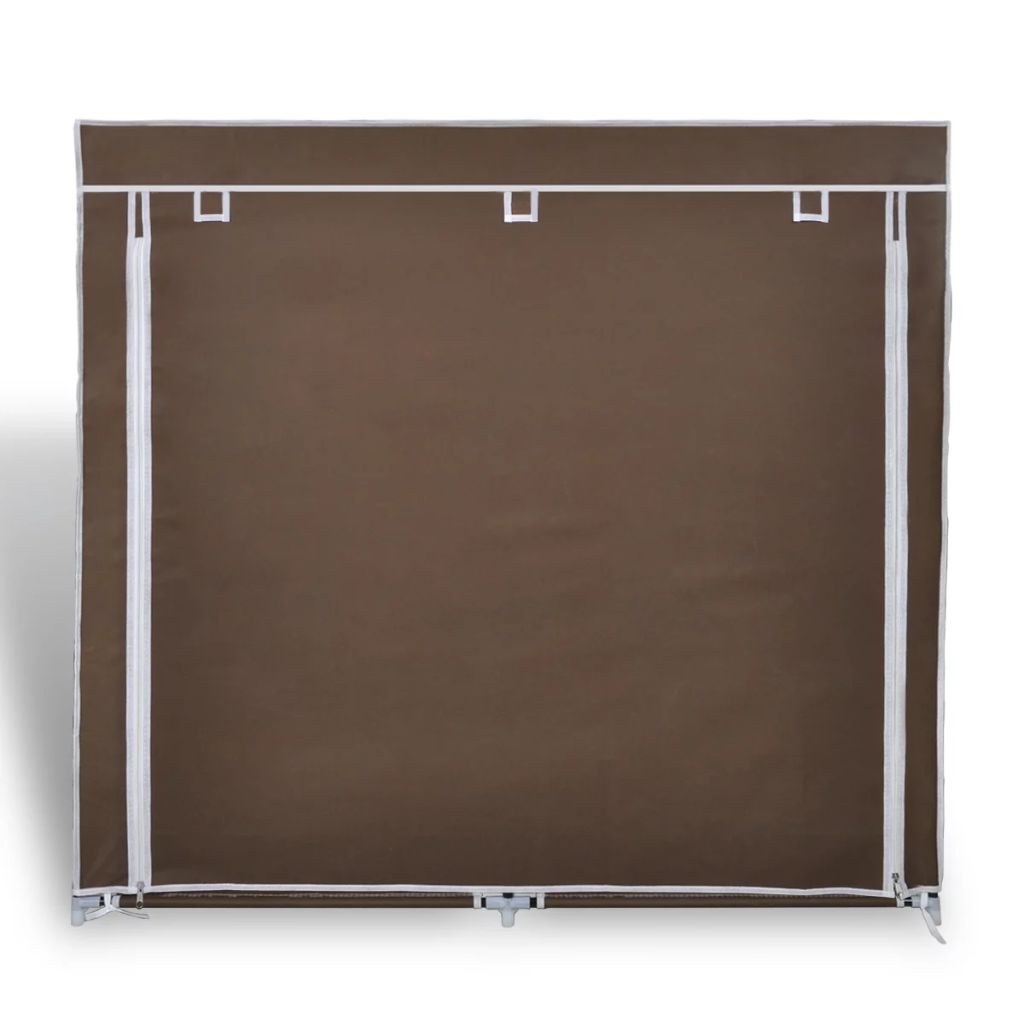 Fabric Shoe Cabinet with Cover 115 x 28 x 110 cm Brown- Shoe Racks & Organisers - HomeShopIreland - Home Shop Ireland - Shoe Racks & Organisers - Fabric Shoe Cabinet with Cover 115 x 28 x 110 cm Brown