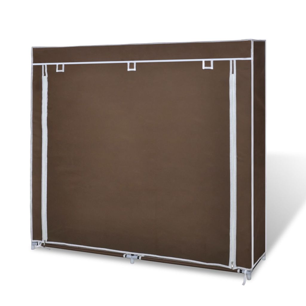 Fabric Shoe Cabinet with Cover 115 x 28 x 110 cm Brown- Shoe Racks & Organisers - HomeShopIreland - Home Shop Ireland - Shoe Racks & Organisers - Fabric Shoe Cabinet with Cover 115 x 28 x 110 cm Brown