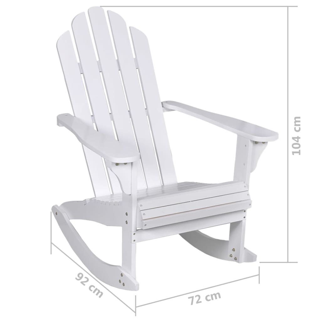 Garden Rocking Chair Wood White- Outdoor Chairs - HomeShopIreland - Home Shop Ireland - Outdoor Chairs - Garden Rocking Chair Wood White