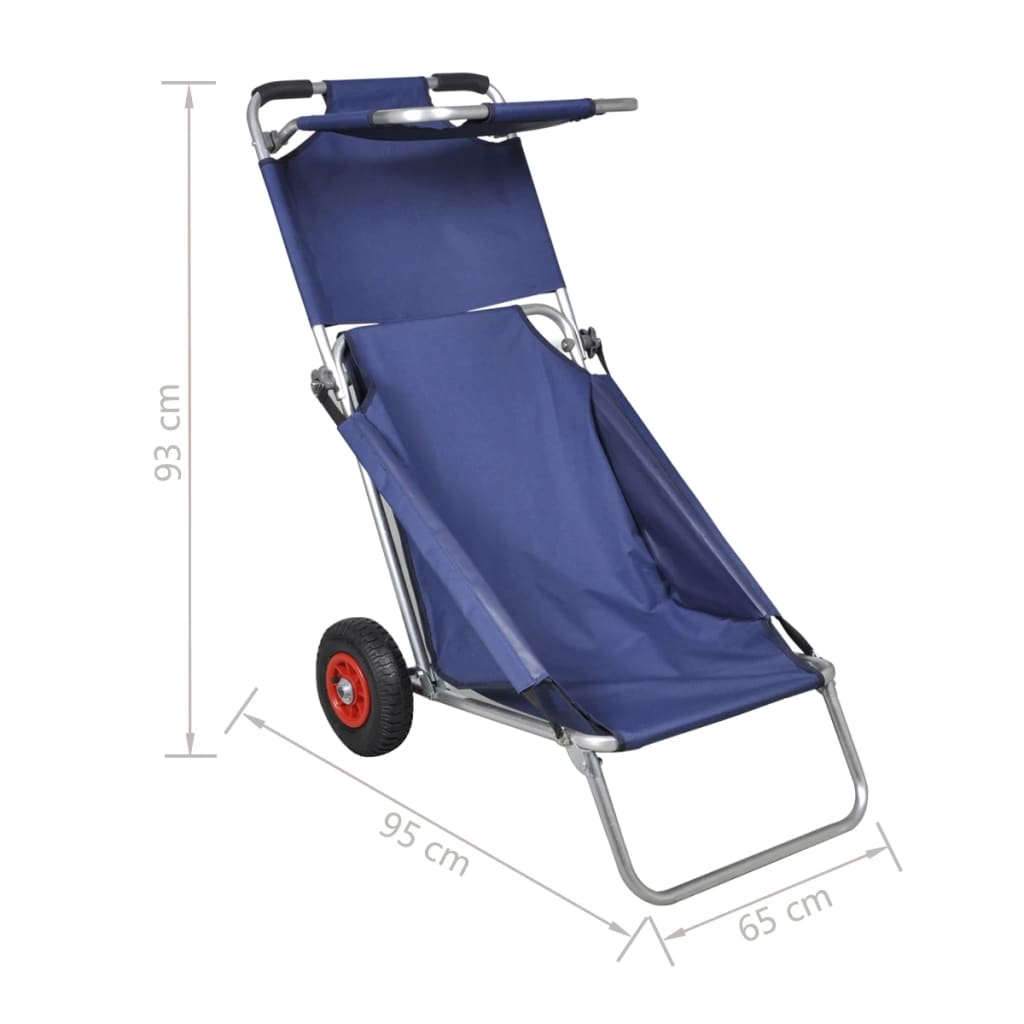 Beach Trolley with Wheels Portable Foldable Blue- Trolleys - HomeShopIreland - Home Shop Ireland - Trolleys - Beach Trolley with Wheels Portable Foldable Blue