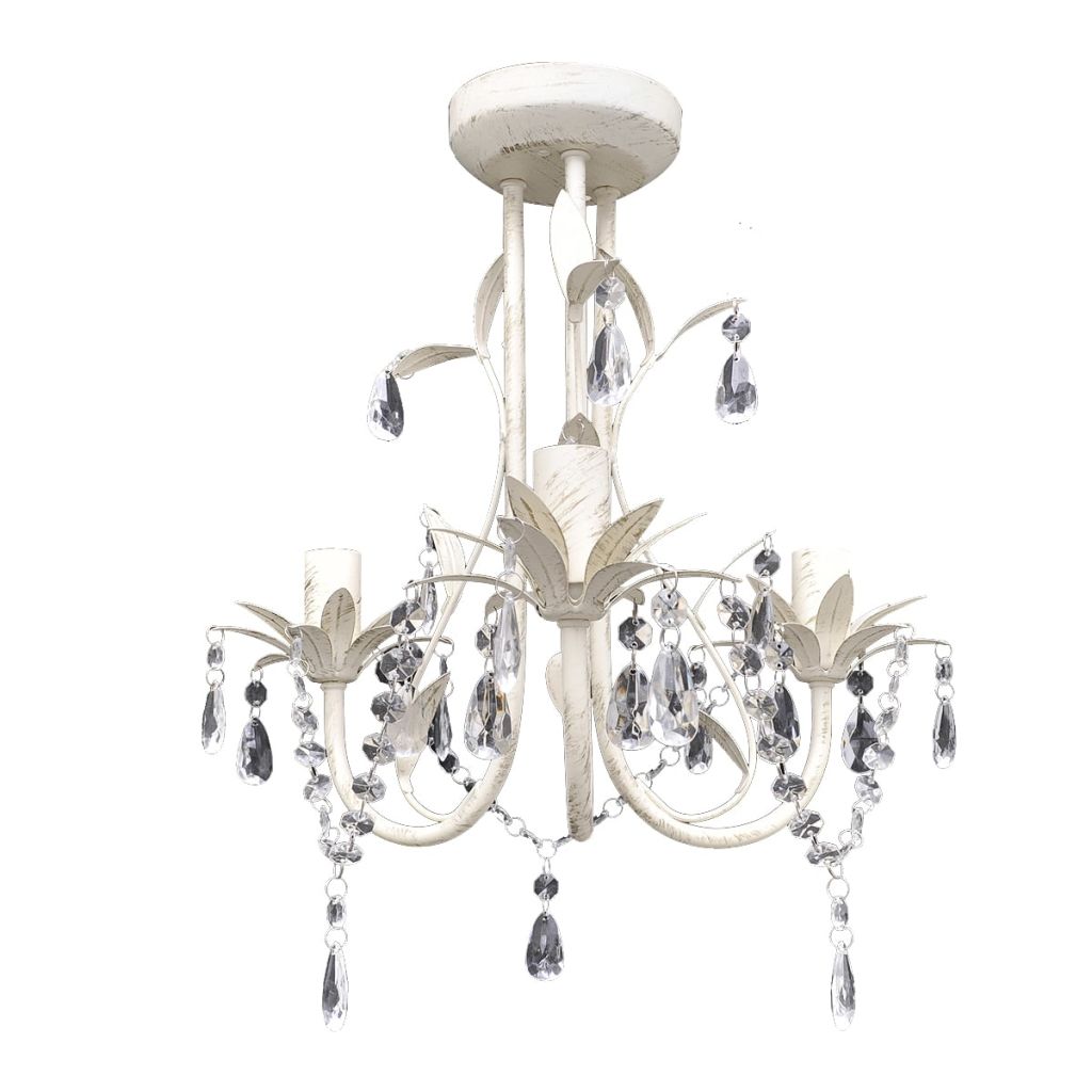 Crystal Pendant Ceiling Lamp Chandelier Elegant White- Chandeliers - HomeShopIreland - Home Shop Ireland - Chandeliers - Crystal Pendant Ceiling Lamp Chandelier Elegant White