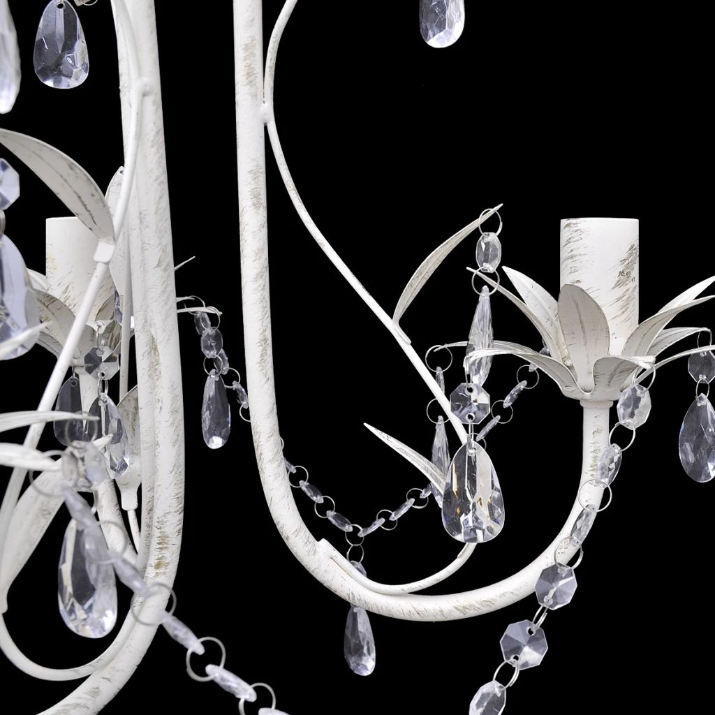 Crystal Pendant Ceiling Lamp Chandelier Elegant White- Chandeliers - HomeShopIreland - Home Shop Ireland - Chandeliers - Crystal Pendant Ceiling Lamp Chandelier Elegant White