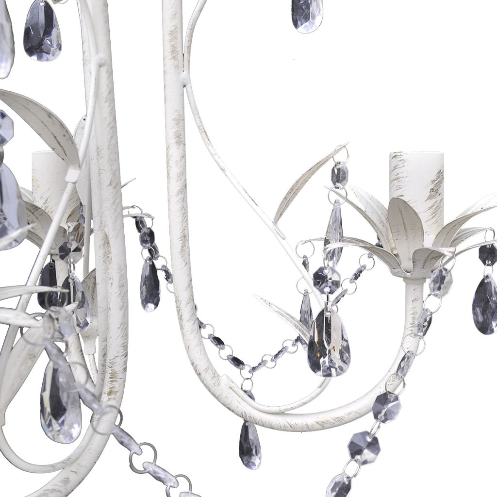 Crystal Pendant Ceiling Lamp Chandelier Elegant White- Chandeliers - HomeShopIreland - Home Shop Ireland - Chandeliers - Crystal Pendant Ceiling Lamp Chandelier Elegant White