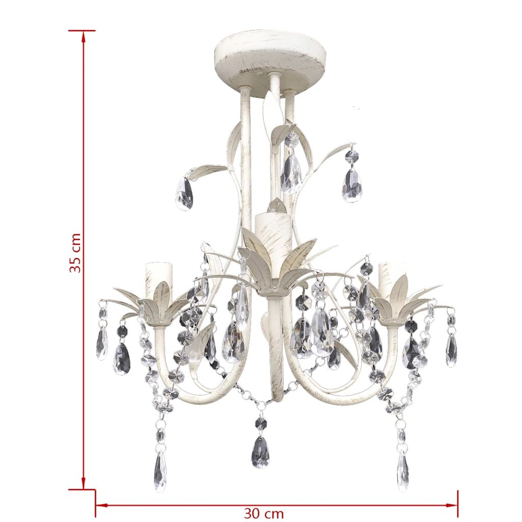 Crystal Pendant Ceiling Lamp Chandelier Elegant White- Chandeliers - HomeShopIreland - Home Shop Ireland - Chandeliers - Crystal Pendant Ceiling Lamp Chandelier Elegant White