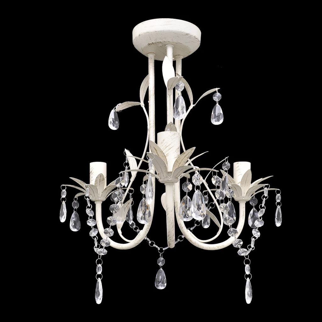 Crystal Pendant Ceiling Lamp Chandelier Elegant White- Chandeliers - HomeShopIreland - Home Shop Ireland - Chandeliers - Crystal Pendant Ceiling Lamp Chandelier Elegant White