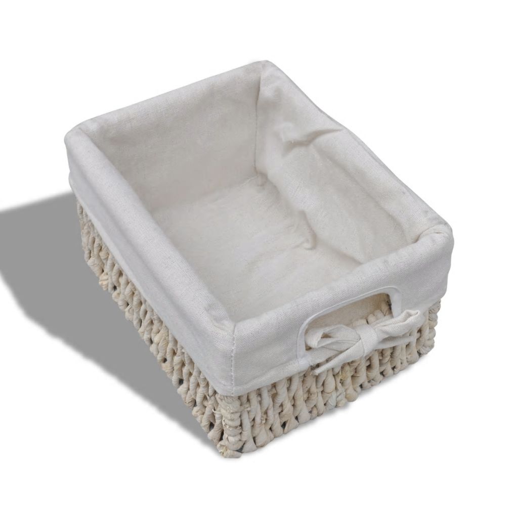 Wooden Storage Rack 5 Weaving Baskets White- Storage Cabinets & Lockers - HomeShopIreland - Home Shop Ireland - Storage Cabinets & Lockers - Wooden Storage Rack 5 Weaving Baskets White