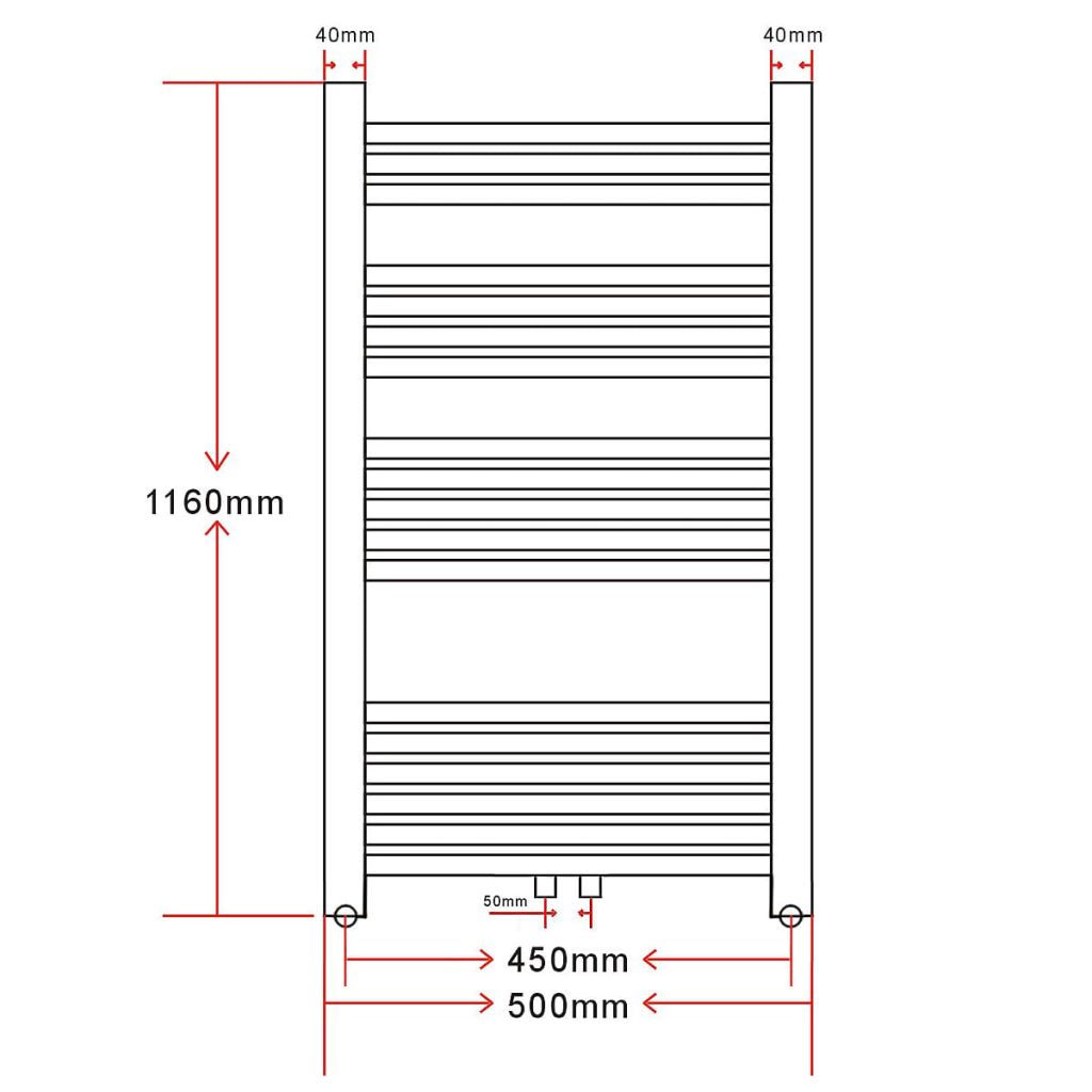 Bathroom Radiator Central Heating Towel Rail Curve 500 x 1160 mm- Heating Radiators - HomeShopIreland - Home Shop Ireland - Heating Radiators - Bathroom Radiator Central Heating Towel Rail Curve 500 x 1160 mm