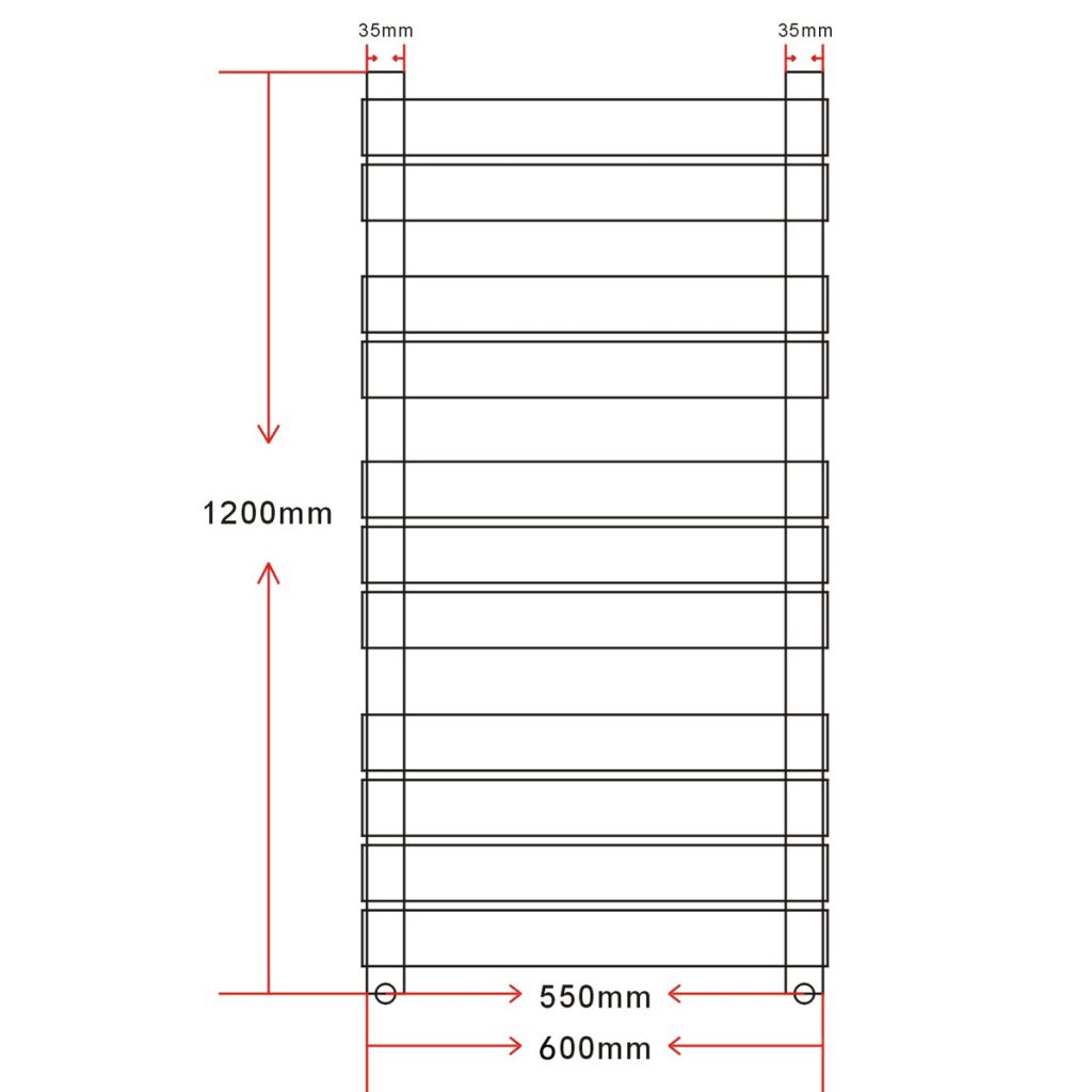Bathroom Central Heating Towel Rail Radiator Straight 600 x 1200 mm- Heating Radiators - HomeShopIreland - Home Shop Ireland - Heating Radiators - Bathroom Central Heating Towel Rail Radiator Straight 600 x 1200 mm