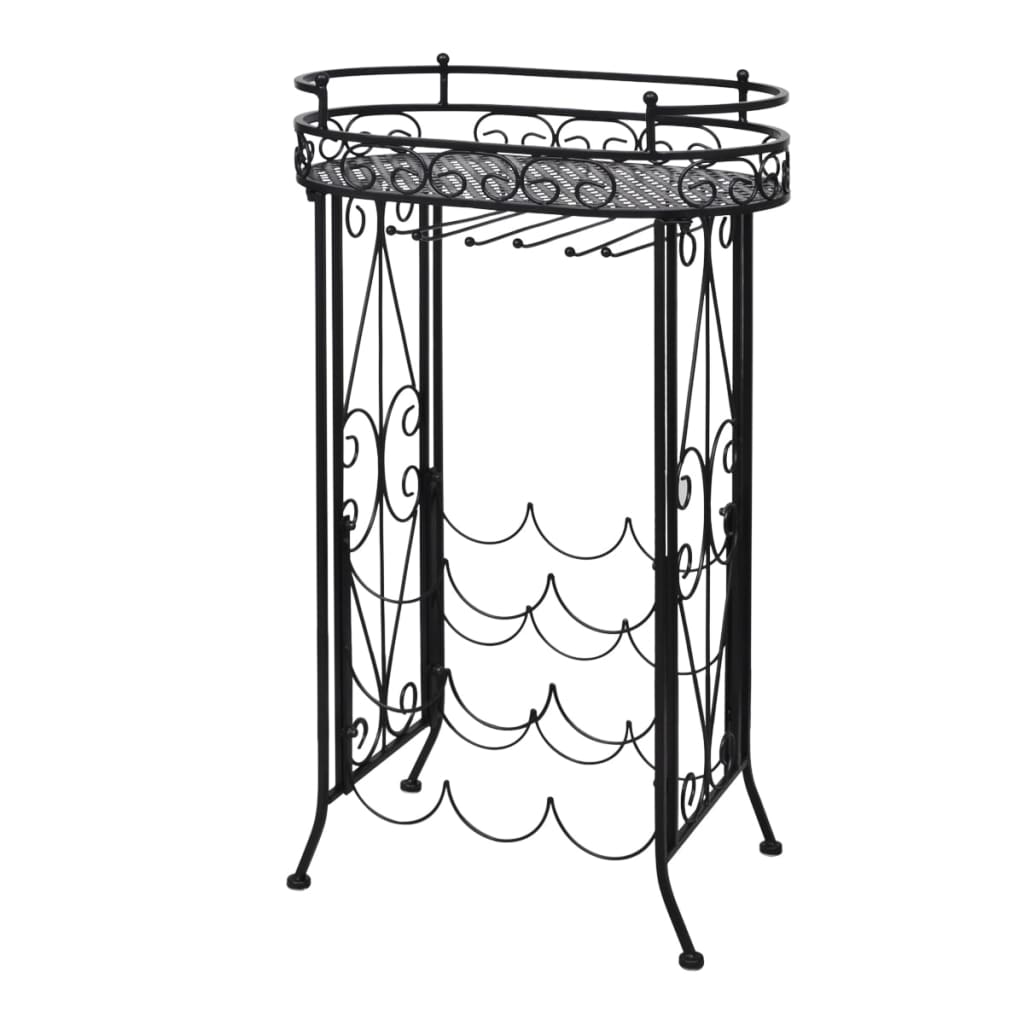 Wine Rack with Glass Holder for 9 Bottles Metal- Wine Racks - HomeShopIreland - Home Shop Ireland - Wine Racks - Wine Rack with Glass Holder for 9 Bottles Metal