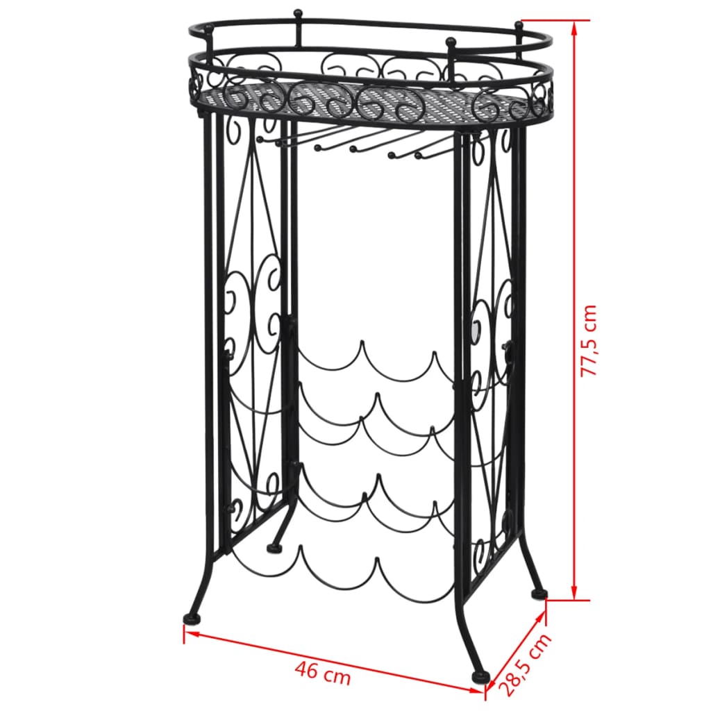 Wine Rack with Glass Holder for 9 Bottles Metal- Wine Racks - HomeShopIreland - Home Shop Ireland - Wine Racks - Wine Rack with Glass Holder for 9 Bottles Metal