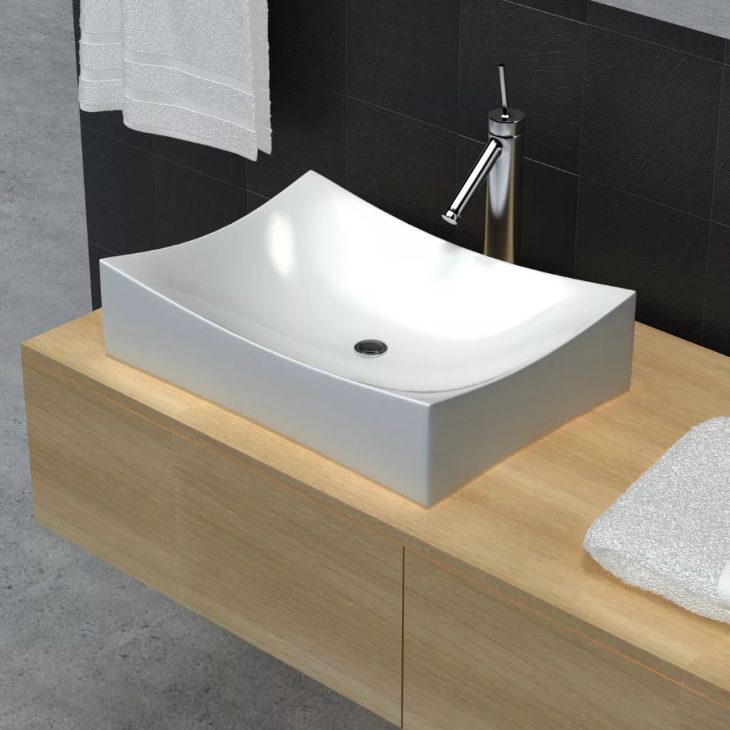 Bathroom Ceramic Porcelain Sink Art Basin White High Gloss- Bathroom Basins - HomeShopIreland - Home Shop Ireland - Bathroom Basins - Bathroom Ceramic Porcelain Sink Art Basin White High Gloss