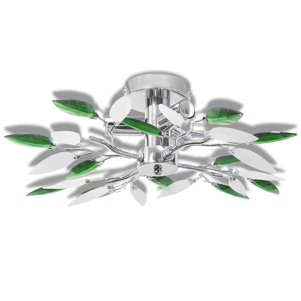 Ceiling Lamp Acrylic Crystal Leaf Arms 3 E14 Bulbs- Ceiling Light Fixtures - HomeShopIreland - Home Shop Ireland - Ceiling Light Fixtures - Ceiling Lamp Acrylic Crystal Leaf Arms 3 E14 Bulbs