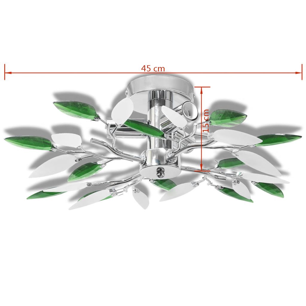 Ceiling Lamp Acrylic Crystal Leaf Arms 3 E14 Bulbs- Ceiling Light Fixtures - HomeShopIreland - Home Shop Ireland - Ceiling Light Fixtures - Ceiling Lamp Acrylic Crystal Leaf Arms 3 E14 Bulbs