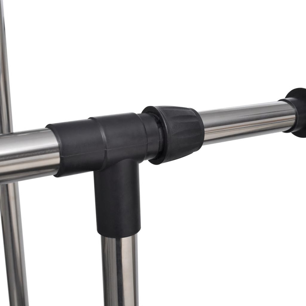 Adjustable Clothes Rack 4 Castors 2 Hanging Rails- Closet Organisers & Garment Racks - HomeShopIreland - Home Shop Ireland - Closet Organisers & Garment Racks - Adjustable Clothes Rack 4 Castors 2 Hanging Rails