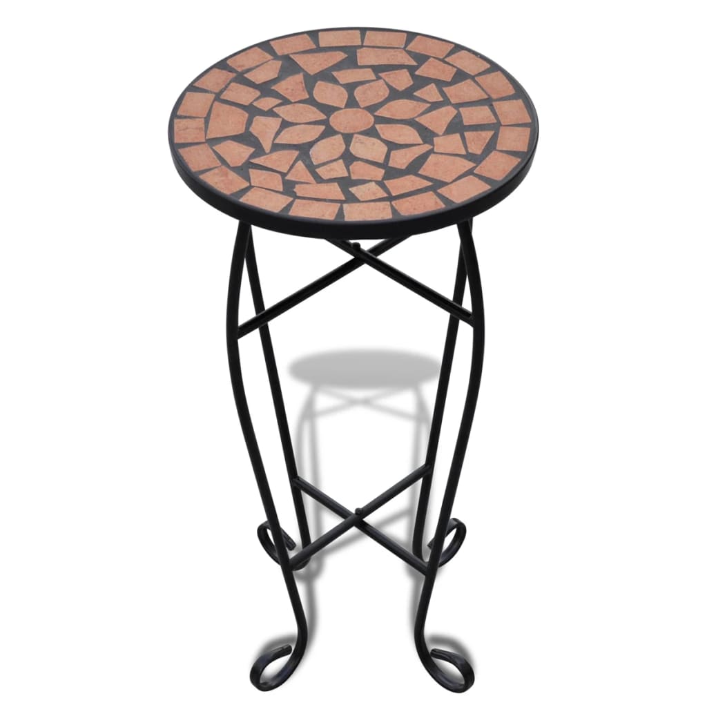 Mosaic Side Table Plant Table Terracotta- Plant Stands - HomeShopIreland - Home Shop Ireland - Plant Stands - Mosaic Side Table Plant Table Terracotta