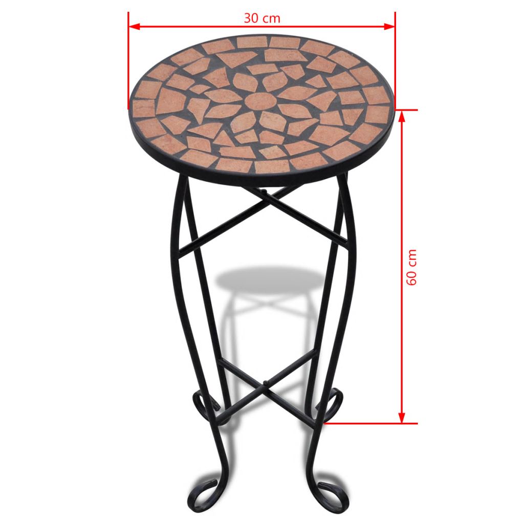 Mosaic Side Table Plant Table Terracotta- Plant Stands - HomeShopIreland - Home Shop Ireland - Plant Stands - Mosaic Side Table Plant Table Terracotta