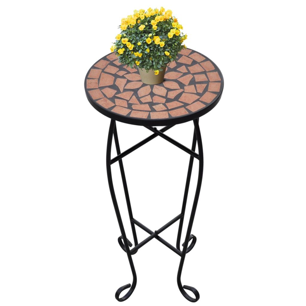 Mosaic Side Table Plant Table Terracotta- Plant Stands - HomeShopIreland - Home Shop Ireland - Plant Stands - Mosaic Side Table Plant Table Terracotta