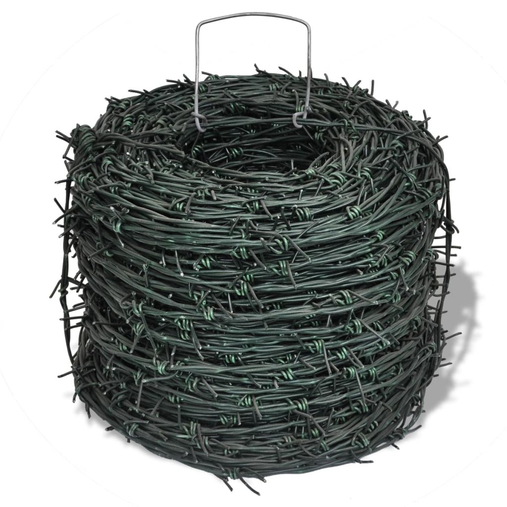 Barbed Wire Entanglement Wire Green Wire Roll 100 m- Chain, Wire & Rope - HomeShopIreland - Home Shop Ireland - Chain, Wire & Rope - Barbed Wire Entanglement Wire Green Wire Roll 100 m
