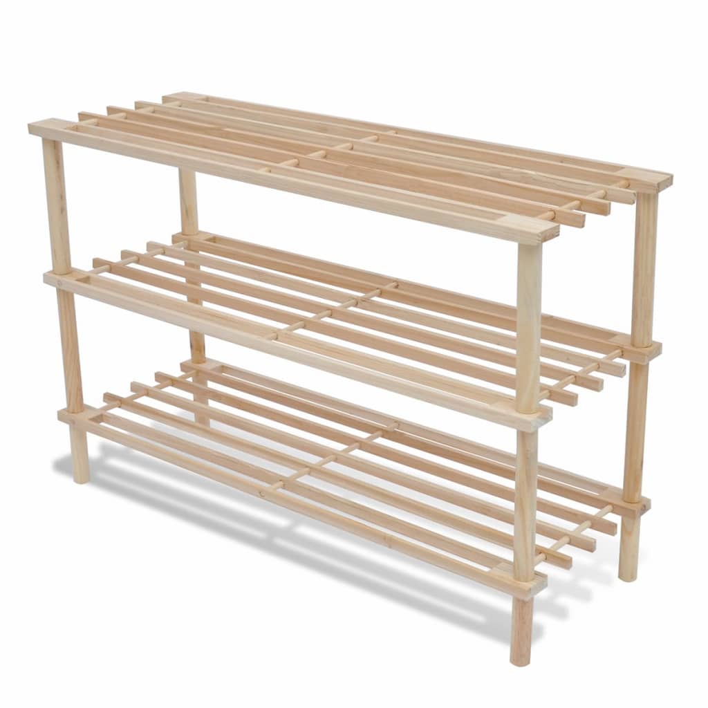 3-Tier Shoe Racks 2 pcs Solid Fir Wood- Shoe Racks & Organisers - HomeShopIreland - Home Shop Ireland - Shoe Racks & Organisers - 3-Tier Shoe Racks 2 pcs Solid Fir Wood