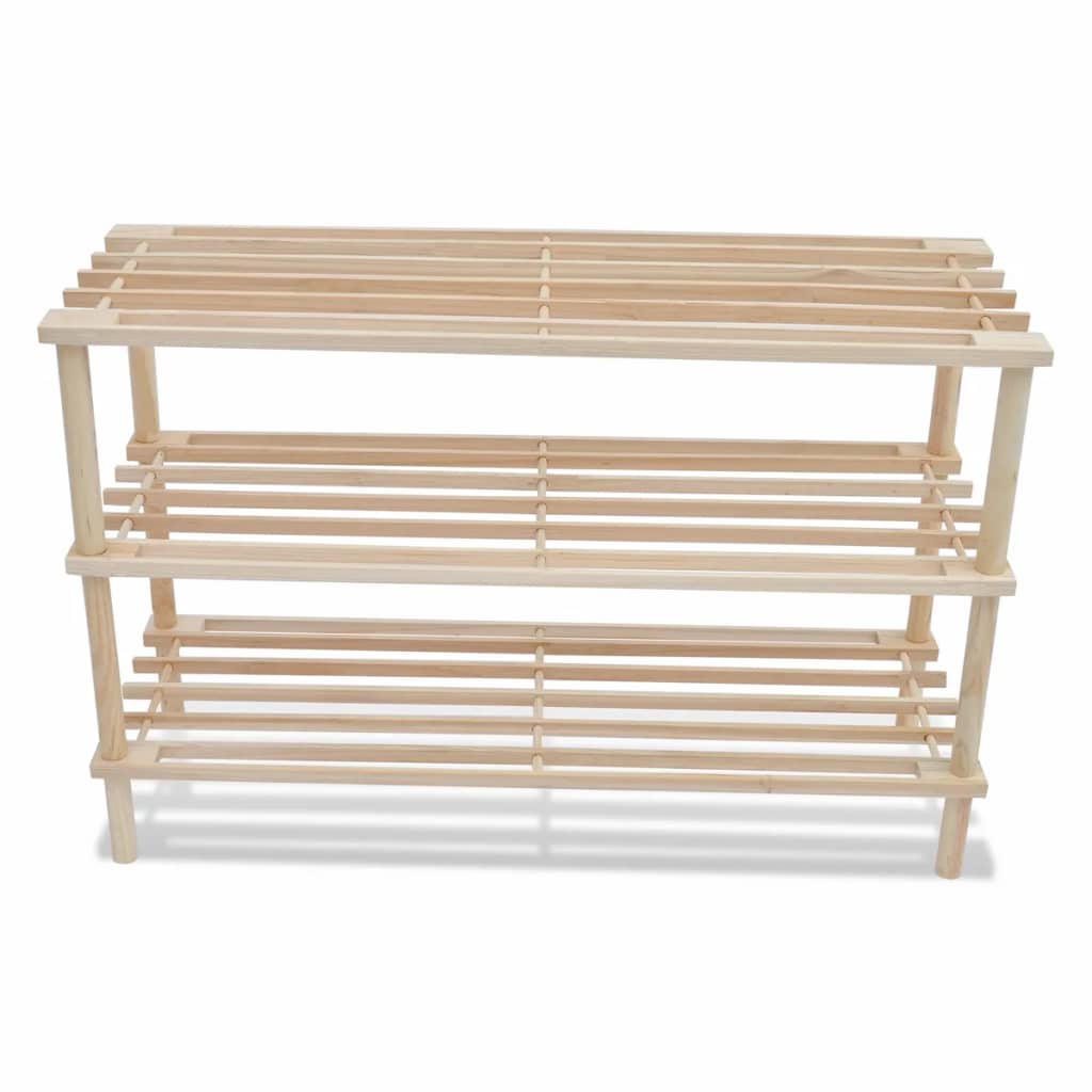 3-Tier Shoe Racks 2 pcs Solid Fir Wood- Shoe Racks & Organisers - HomeShopIreland - Home Shop Ireland - Shoe Racks & Organisers - 3-Tier Shoe Racks 2 pcs Solid Fir Wood