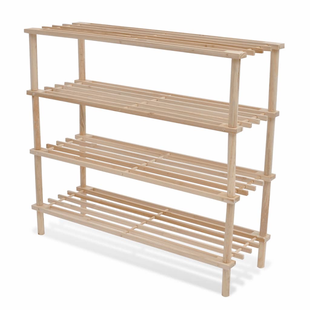 4-Tier Shoe Racks 2 pcs Solid Fir Wood- Shoe Racks & Organisers - HomeShopIreland - Home Shop Ireland - Shoe Racks & Organisers - 4-Tier Shoe Racks 2 pcs Solid Fir Wood