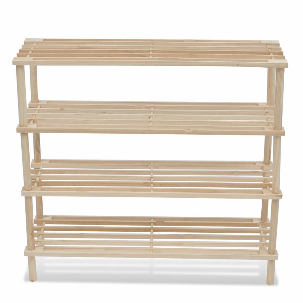 4-Tier Shoe Racks 2 pcs Solid Fir Wood- Shoe Racks & Organisers - HomeShopIreland - Home Shop Ireland - Shoe Racks & Organisers - 4-Tier Shoe Racks 2 pcs Solid Fir Wood