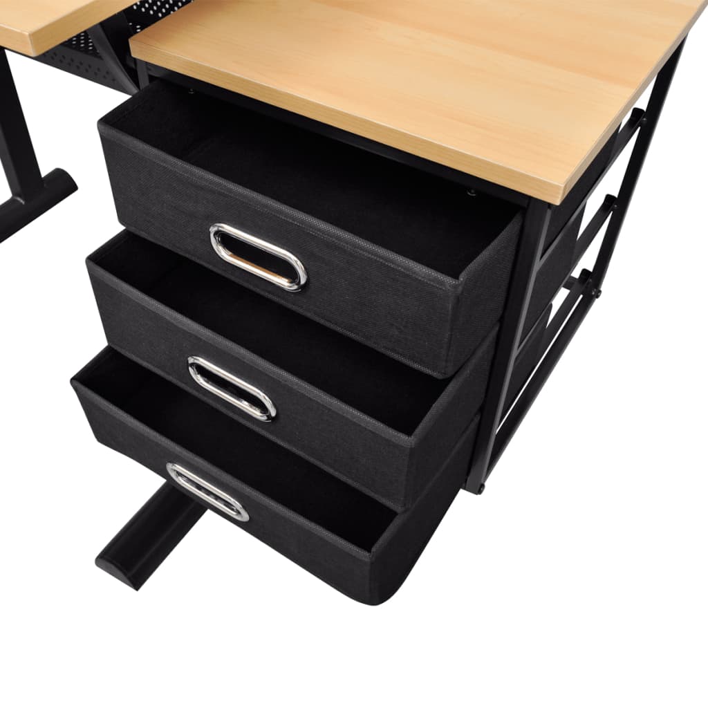 Three Drawers Tiltable Tabletop Drawing Table with Stool- Art & Drafting Tables - HomeShopIreland - Home Shop Ireland - Art & Drafting Tables - Three Drawers Tiltable Tabletop Drawing Table with Stool