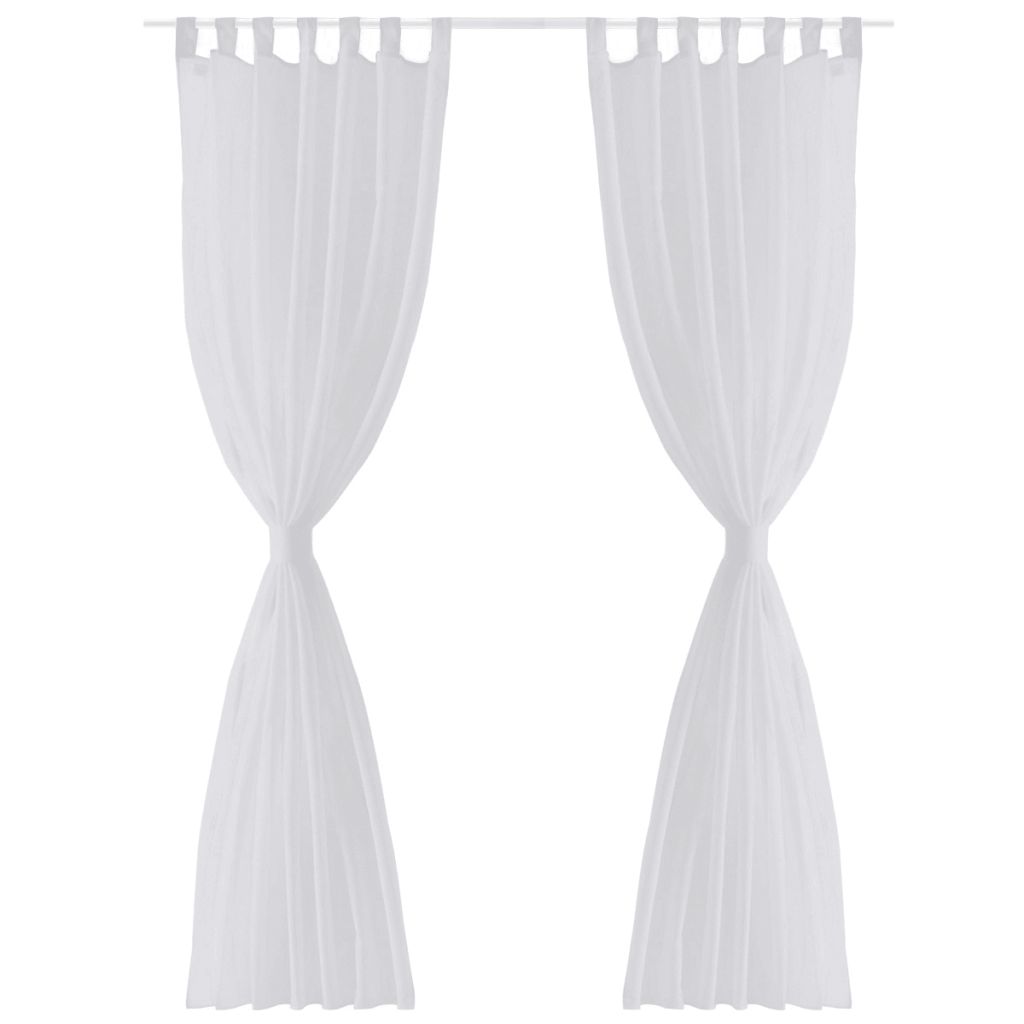 White Sheer Curtain 140 x 245 cm 2 pcs- Curtains & Drapes - HomeShopIreland - Home Shop Ireland - Curtains & Drapes - White Sheer Curtain 140 x 245 cm 2 pcs