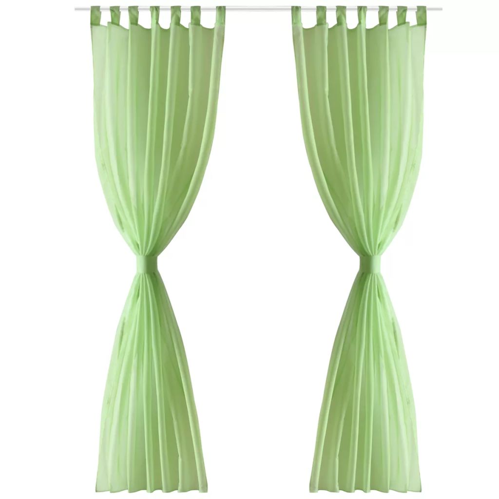 Apple Green Sheer Curtain 140 x 175 cm 2 pcs- Curtains & Drapes - HomeShopIreland - Home Shop Ireland - Curtains & Drapes - Apple Green Sheer Curtain 140 x 175 cm 2 pcs