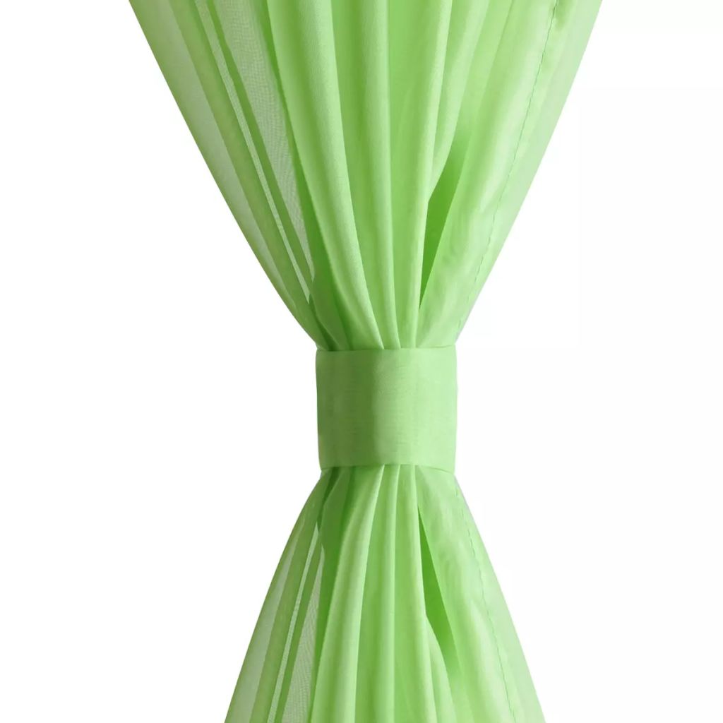 Apple Green Sheer Curtain 140 x 175 cm 2 pcs- Curtains & Drapes - HomeShopIreland - Home Shop Ireland - Curtains & Drapes - Apple Green Sheer Curtain 140 x 175 cm 2 pcs