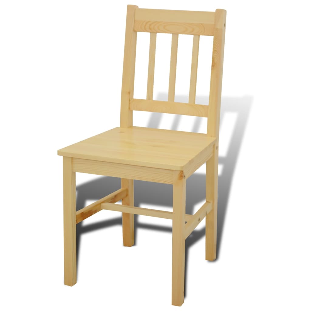 Dining Set 5 Pieces Pine Wood Natural- Kitchen & Dining Furniture Sets - HomeShopIreland - Home Shop Ireland - Kitchen & Dining Furniture Sets - Dining Set 5 Pieces Pine Wood Natural