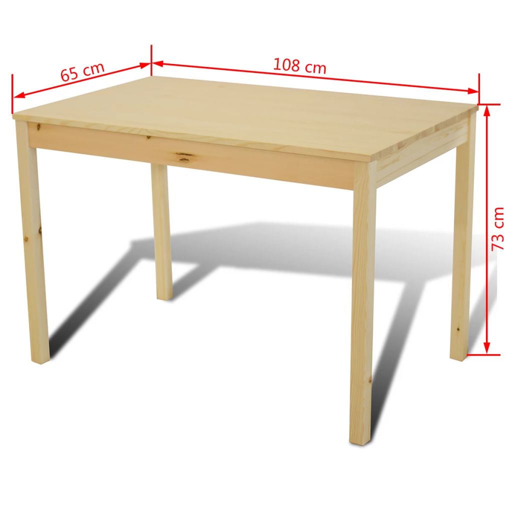 Dining Set 5 Pieces Pine Wood Natural- Kitchen & Dining Furniture Sets - HomeShopIreland - Home Shop Ireland - Kitchen & Dining Furniture Sets - Dining Set 5 Pieces Pine Wood Natural