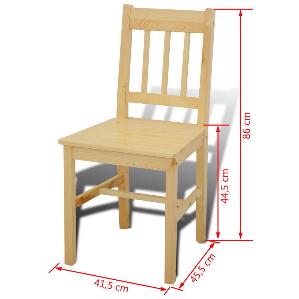 Dining Set 5 Pieces Pine Wood Natural- Kitchen & Dining Furniture Sets - HomeShopIreland - Home Shop Ireland - Kitchen & Dining Furniture Sets - Dining Set 5 Pieces Pine Wood Natural