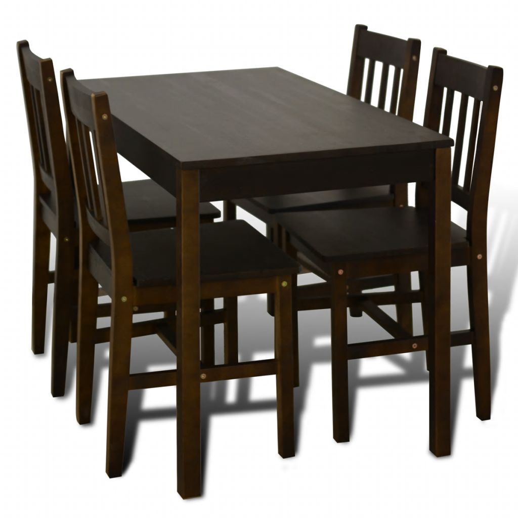 Dining Set 5 Pieces Pine Wood Brown- Kitchen & Dining Furniture Sets - HomeShopIreland - Home Shop Ireland - Kitchen & Dining Furniture Sets - Dining Set 5 Pieces Pine Wood Brown