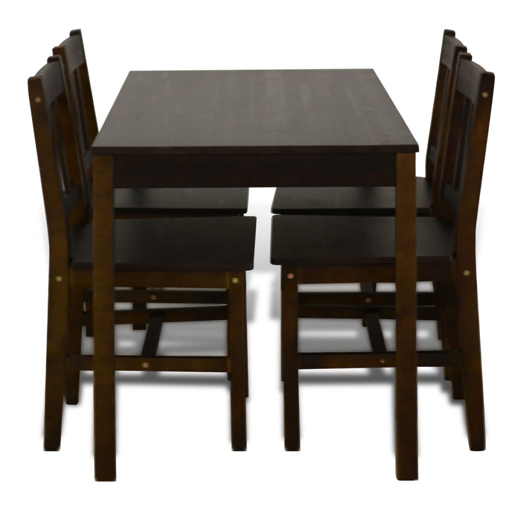 Dining Set 5 Pieces Pine Wood Brown- Kitchen & Dining Furniture Sets - HomeShopIreland - Home Shop Ireland - Kitchen & Dining Furniture Sets - Dining Set 5 Pieces Pine Wood Brown