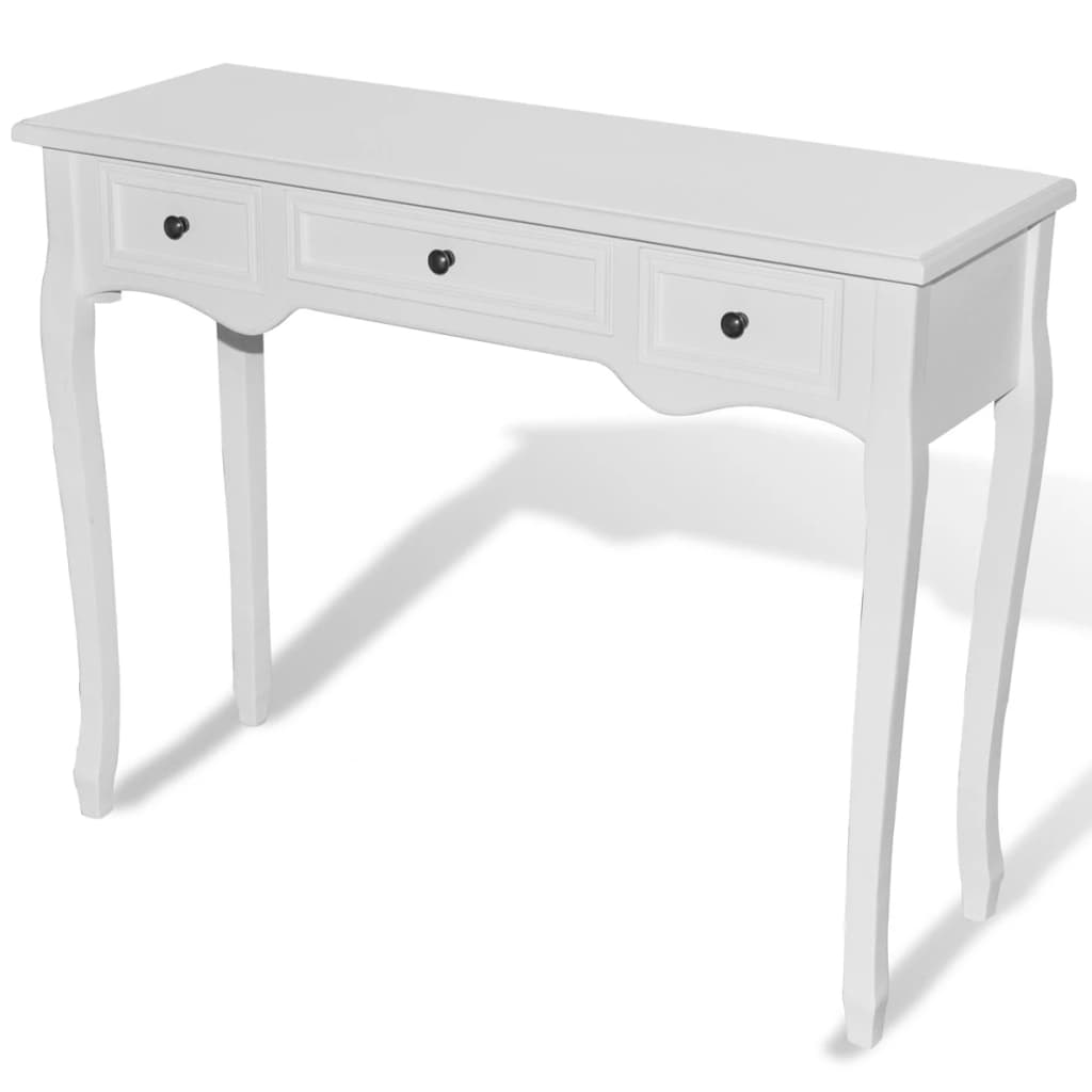Dressing Console Table with Three Drawers White- End Tables - HomeShopIreland - Home Shop Ireland - End Tables - Dressing Console Table with Three Drawers White