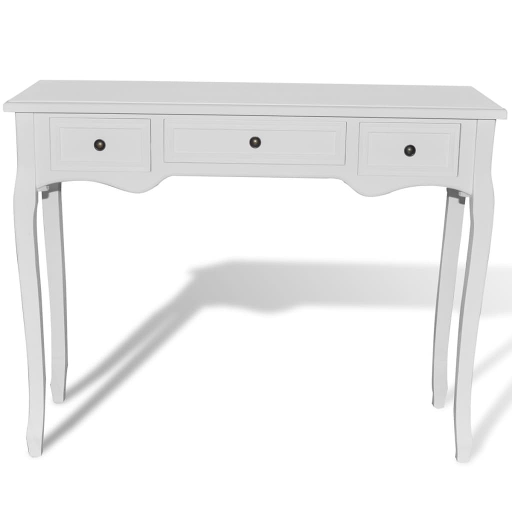 Dressing Console Table with Three Drawers White- End Tables - HomeShopIreland - Home Shop Ireland - End Tables - Dressing Console Table with Three Drawers White