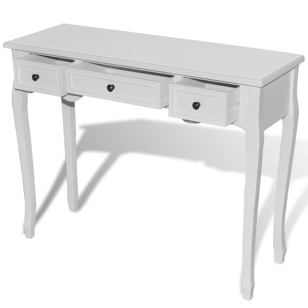 Dressing Console Table with Three Drawers White- End Tables - HomeShopIreland - Home Shop Ireland - End Tables - Dressing Console Table with Three Drawers White