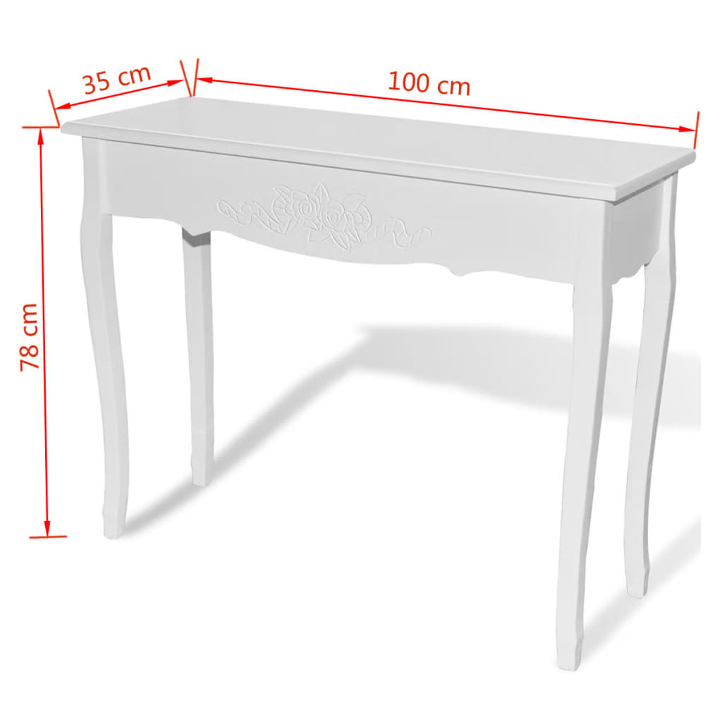 Dressing Console Table White- End Tables - HomeShopIreland - Home Shop Ireland - End Tables - Dressing Console Table White
