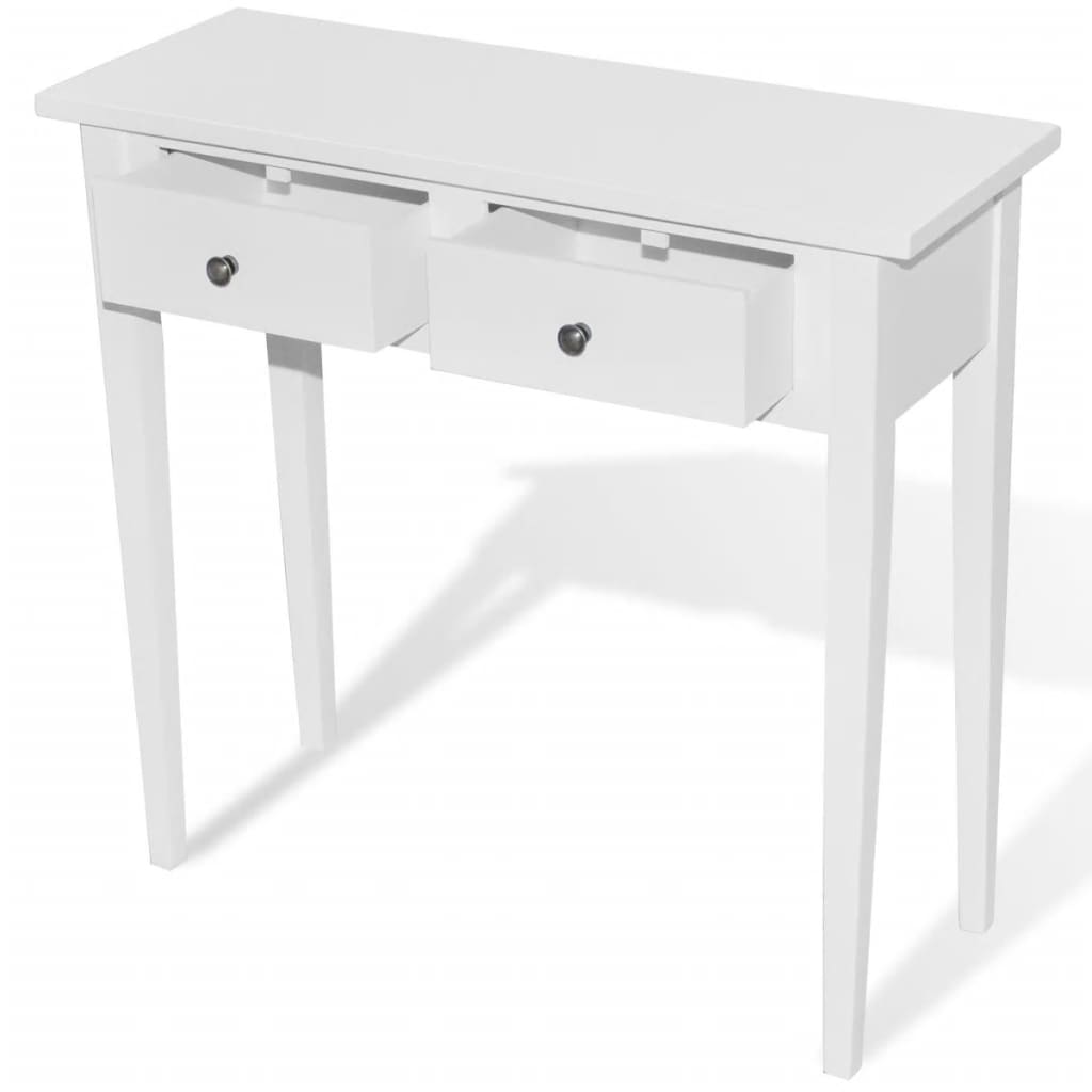 Dressing Console Table with Two Drawers White- End Tables - HomeShopIreland - Home Shop Ireland - End Tables - Dressing Console Table with Two Drawers White