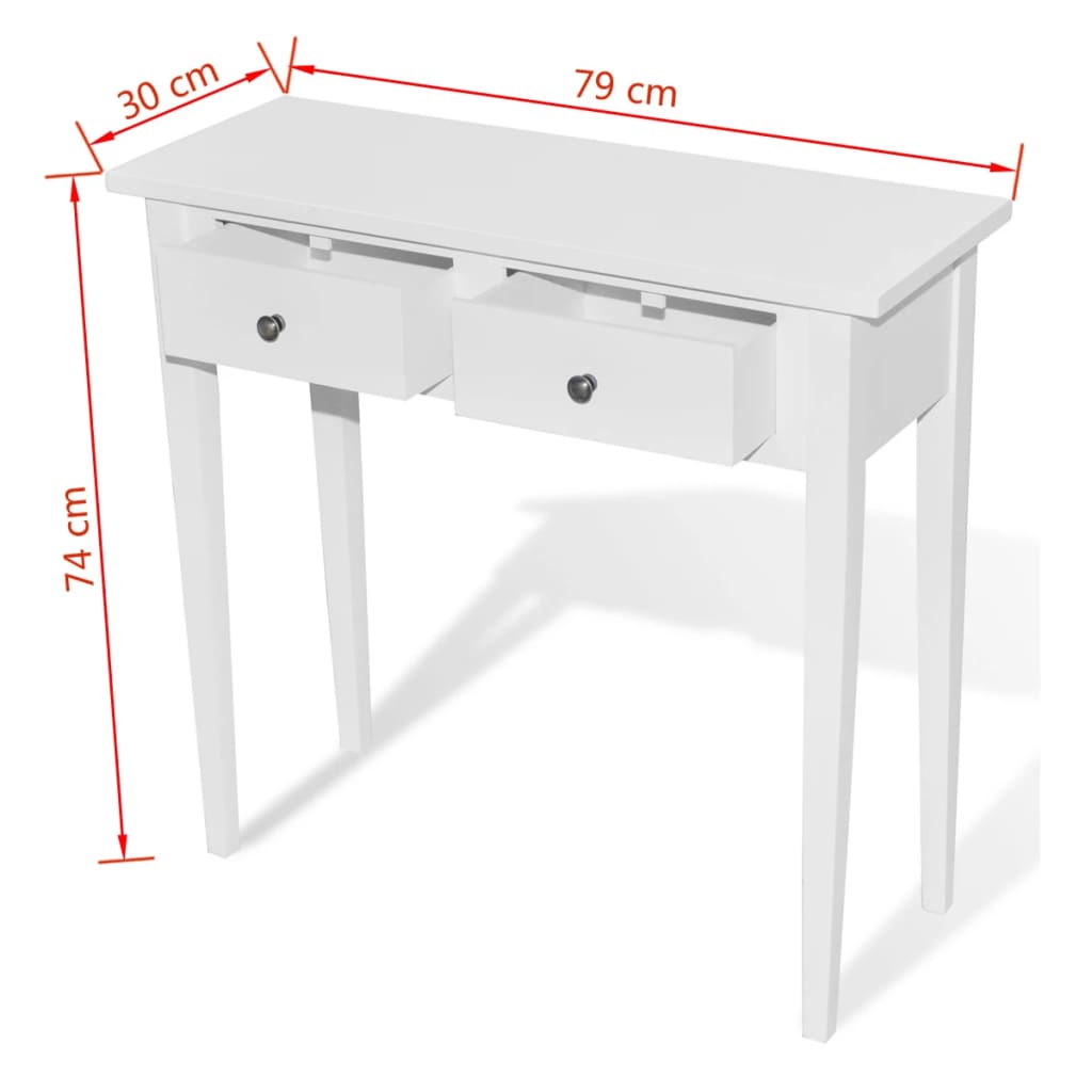 Dressing Console Table with Two Drawers White- End Tables - HomeShopIreland - Home Shop Ireland - End Tables - Dressing Console Table with Two Drawers White