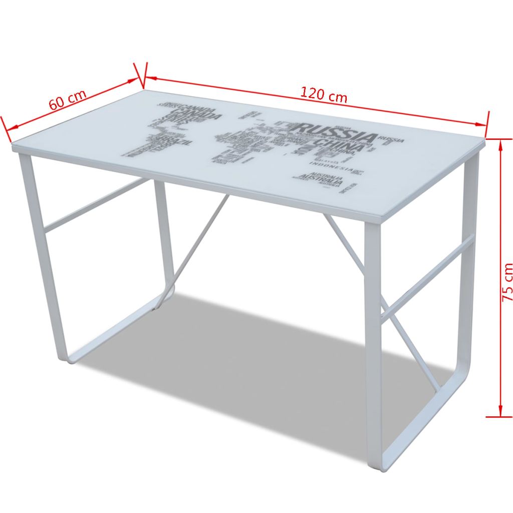 Rectangular Desk with Map Pattern- Desks - HomeShopIreland - Home Shop Ireland - Desks - Rectangular Desk with Map Pattern