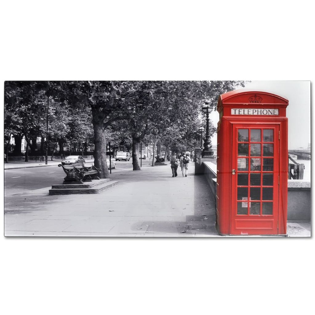 Coffee Table with Telephone Booth Printing Glass Top- Coffee Tables - HomeShopIreland - Home Shop Ireland - Coffee Tables - Coffee Table with Telephone Booth Printing Glass Top