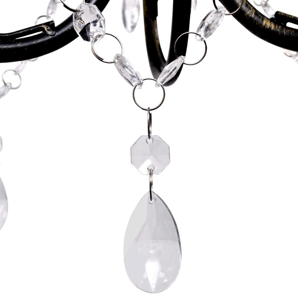 Art Nouveau Style Black Chandelier Crystal Beads 3xE14 Bulbs- Chandeliers - HomeShopIreland - Home Shop Ireland - Chandeliers - Art Nouveau Style Black Chandelier Crystal Beads 3xE14 Bulbs