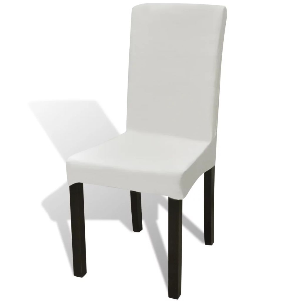 6 pcs Cream Straight Stretchable Chair Cover- Slipcovers - HomeShopIreland - Home Shop Ireland - Slipcovers - 6 pcs Cream Straight Stretchable Chair Cover